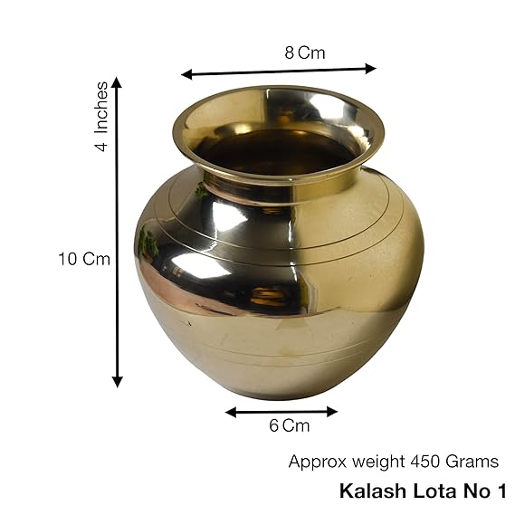 Healthsmith 100% Pure Copper Pooja Kalash Lota | 5 Inches, 1000ml Volume - Image 3
