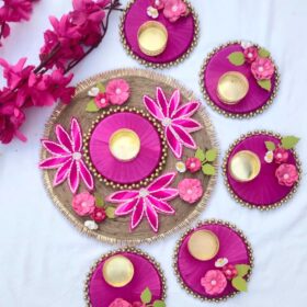 Roshni Festive T-Light Holder and Tray Set